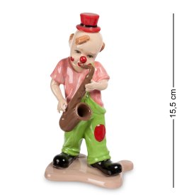 Статуэтка из фарфора Клоун играет на саксофоном