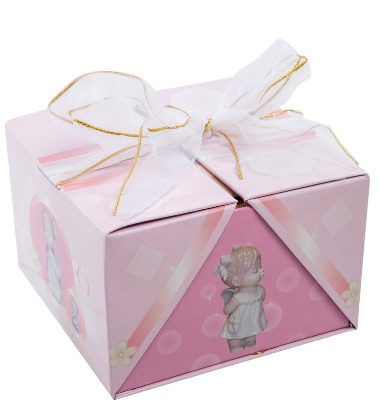 Статуэтка из фарфора Ангелочек-Мальчик в пиджаке Pavone JP-36/27, фотография коробочки