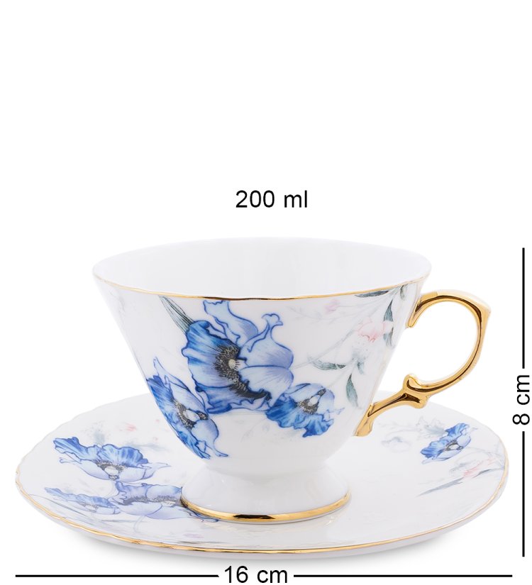 Чайный набор из фарфора на 2 персоны Фиор де Парадис Pavone AS-52, фотография в упаковке