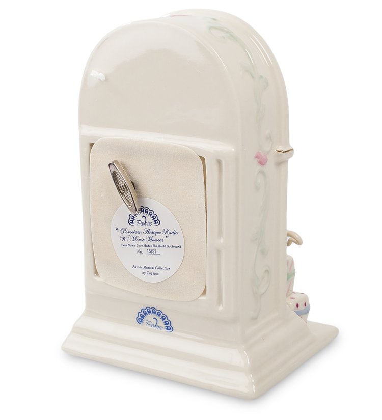 Музыкальная статуэтка Ретро-радио с мышкой Pavone CMS-15/57, фотография с обратной стороны