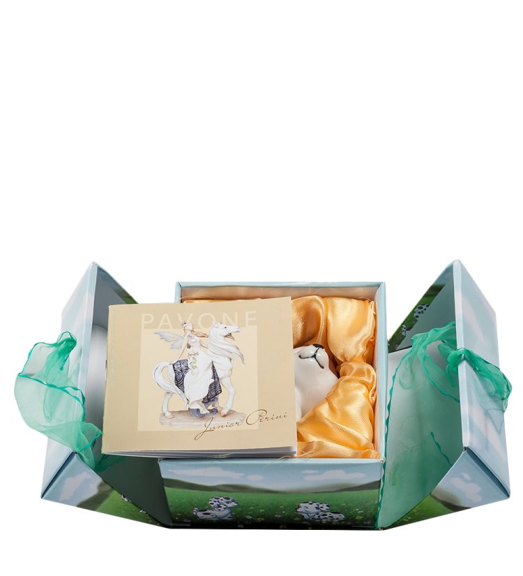 Фигурка из фарфора Щенок Долматина сидит Pavone JP-02/ 2, фотография в коробке