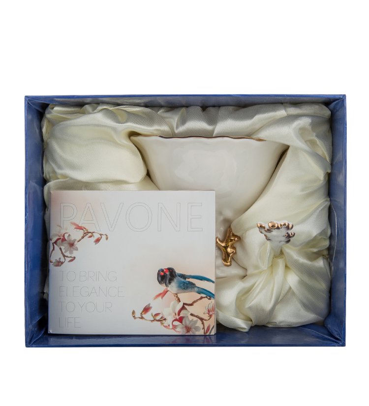 Креманка из фарфора Морская ракушка Pavone FM-34/12, фотография в упаковке