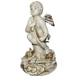 Статуэтка из фарфора Купидон со светлыми волосами со скрипкой (большая)