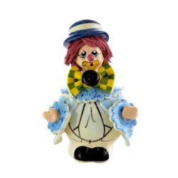 Фигурка из фарфора Клоун в голубо-белом в синей шляпе