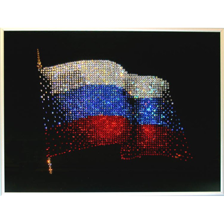 Картина Флаг Российской Федерации c кристаллами Swarovski