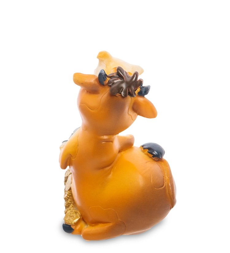 Статуэтка Символ 2021 года - Бык с монетами Весы AF-1013/10, фотография со спины