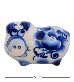 Магнит Свинка Голубая гжель