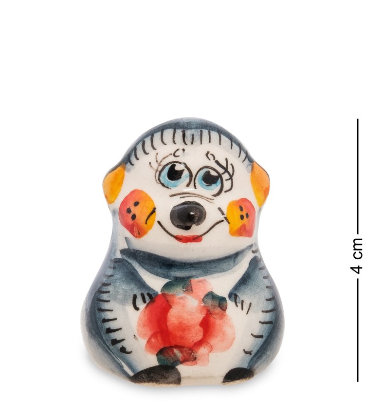Статуэтка маленький Ёжик Цветная гжель ГЛ-136