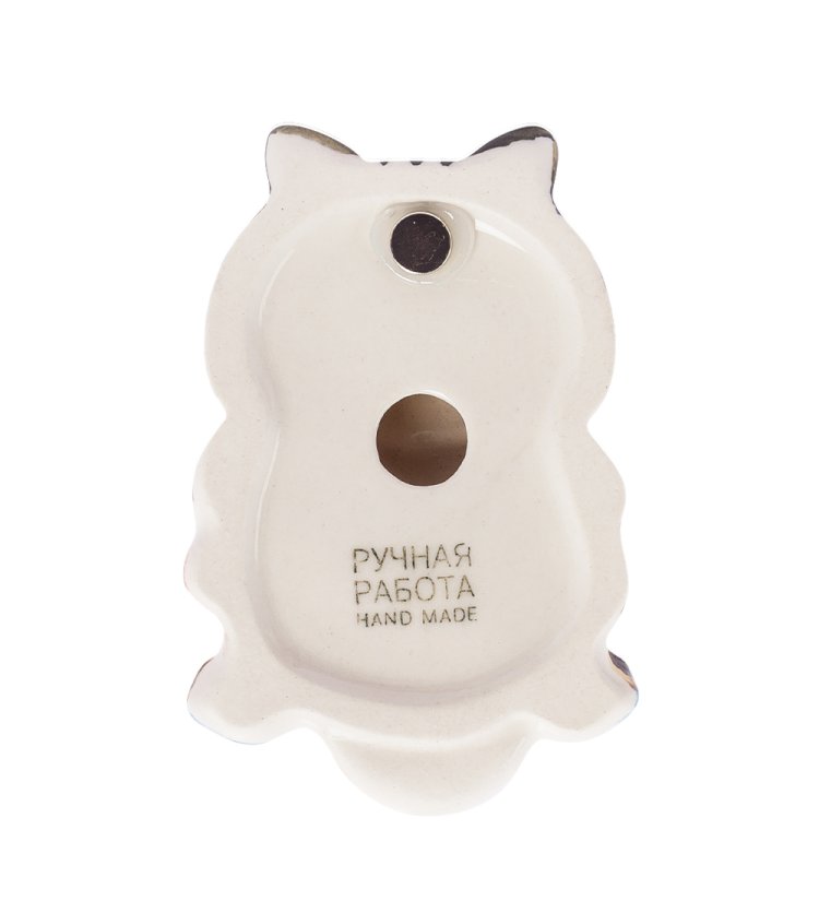 Магнит Кот Хвост Цветная гжель ГЛ-334, фотография с обратной стороны