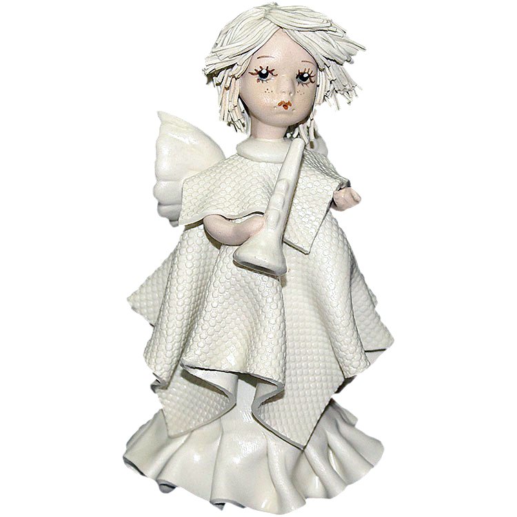 Статуэтка из фарфора Ангел с матовой трубой