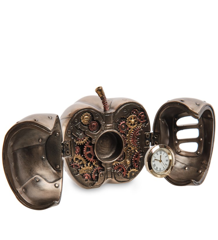 Часы настольные в стиле Стимпанк Яблоко Veronese WS-1069, фотография сбоку