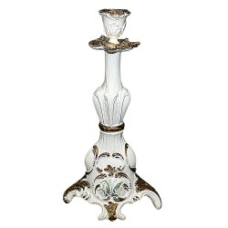 Подсвечник из керамики на одну свечу Барокко Ландыши