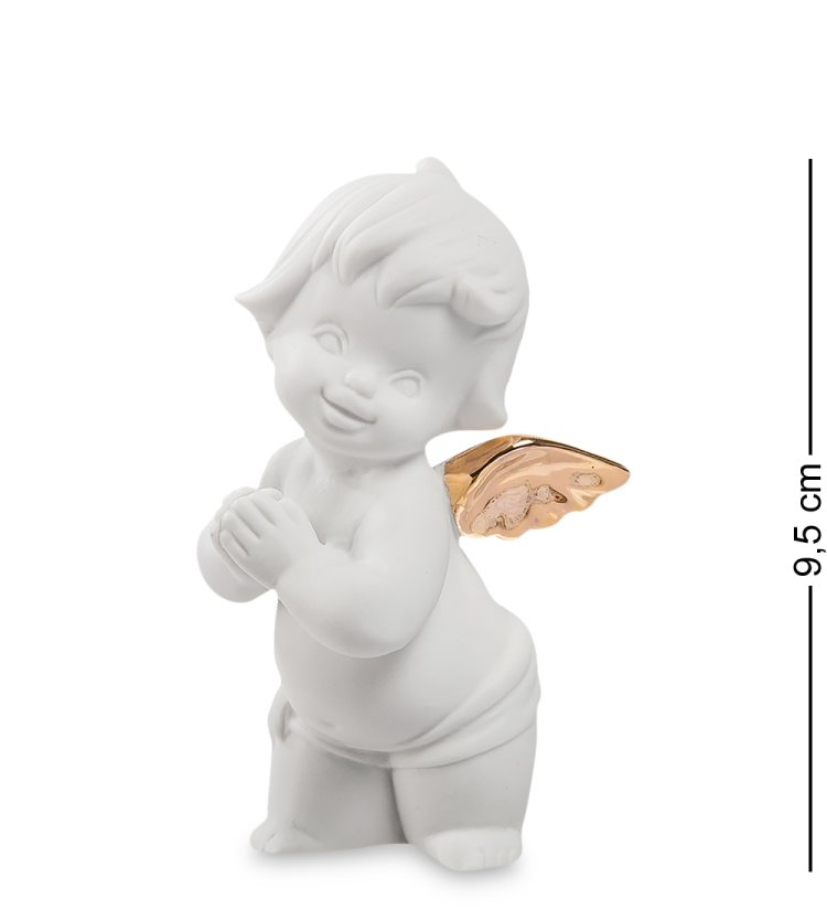 Статуэтка из бисквитного фарфора Молящийся Амурчик с Золотыми крыльями Pavone JP-48/ 6