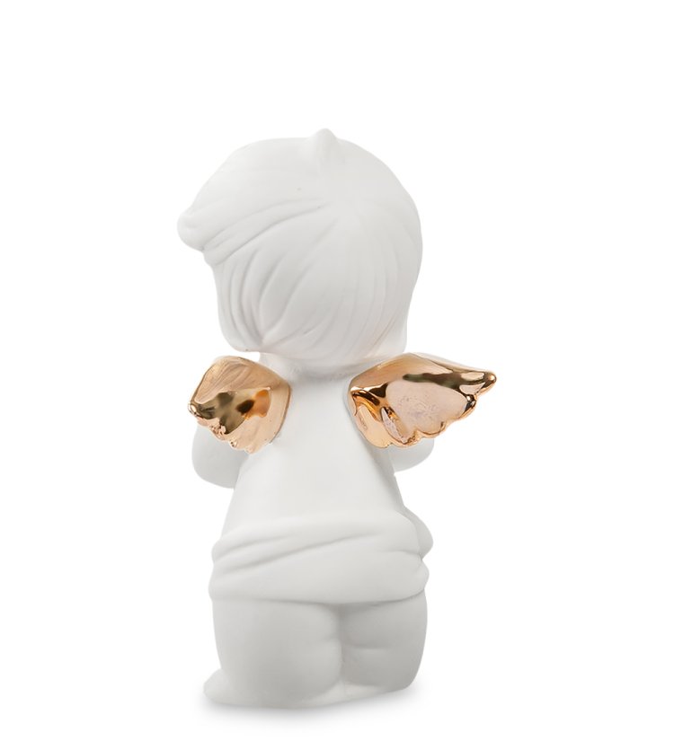 Статуэтка из бисквитного фарфора Молящийся Амурчик с Золотыми крыльями Pavone JP-48/ 6, фотография со спины