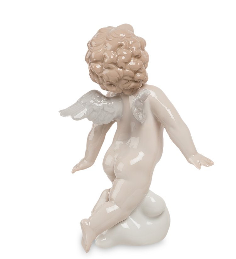 Статуэтка из фарфора Амурчик в облаках Pavone JP-21 /4, фотография со спины