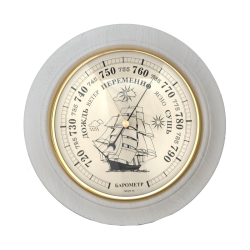 Настенный Барометр корабль белый
