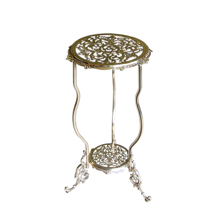 Столик круглый с двумя полками высокий, золотой Alberti Livio AL-82-270