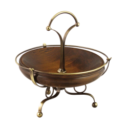 Ваза для фруктов из дерева с ручкой