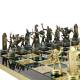 Шахматы Троянская война, Зеленая доска, фигуры антик Manopoulos MP-S-4-A-36-G, фотография фигур цвета антик