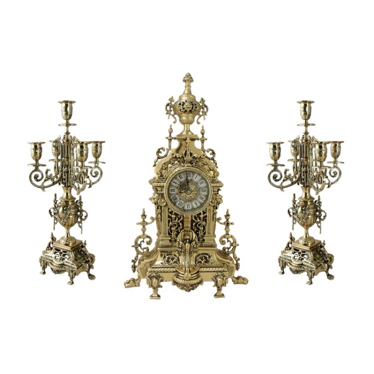 Каминные часы из бронзы с канделябрами AHS Bello De Bronze BP-2708136-D