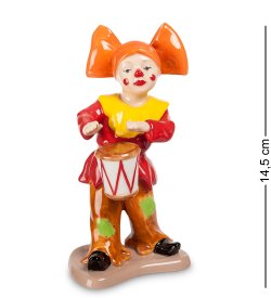 Статуэтка из фарфора Клоунесса играет на барабане