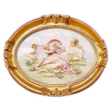 Барельеф из фарфора Мать с ребенком