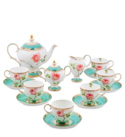 Чайный сервиз на 6 персон из фарфора Миланская Роза