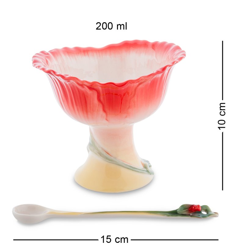 Креманка из фарфора Маки Pavone FM-07/11, фотография сбоку