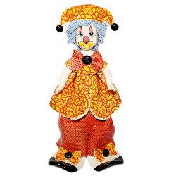 Фигурка из фарфора Клоун в оранжево-красном