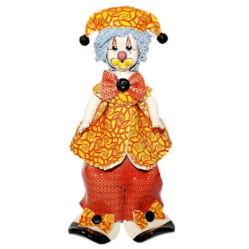 Фигурка из фарфора Клоун в оранжево-красном