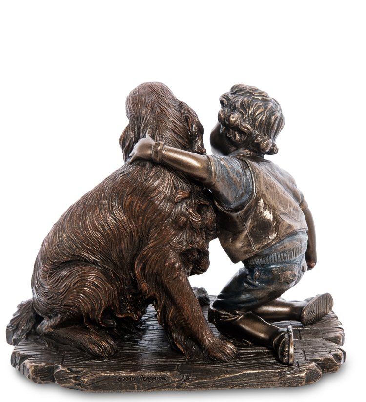 Статуэтка Мальчик с собакой - Друзья Veronese WS-989, оборотная сторона