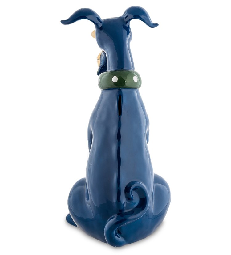 Копилка из керамики синий Пес Blue Sky BS-218, фотография со спины