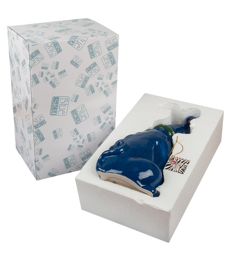 Копилка из керамики синий Пес Blue Sky BS-218, фотография в упаковке