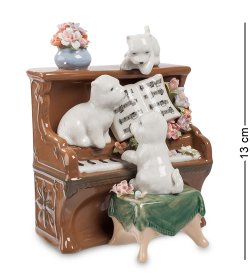 Музыкальная фигурка из керамики Щенята и Пианино