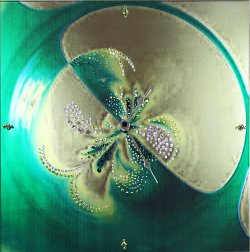 Часы с кристаллами Swarovski - Зеленое яблоко