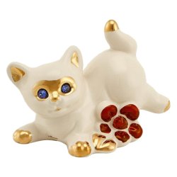 Статуэтка Котёнок играющий с цветком