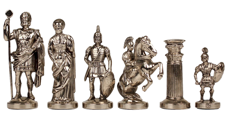 Шахматы с патинированной доской Греко-Романский Период Manopoulos MP-S-11-44-TIR, серебряные фигуры