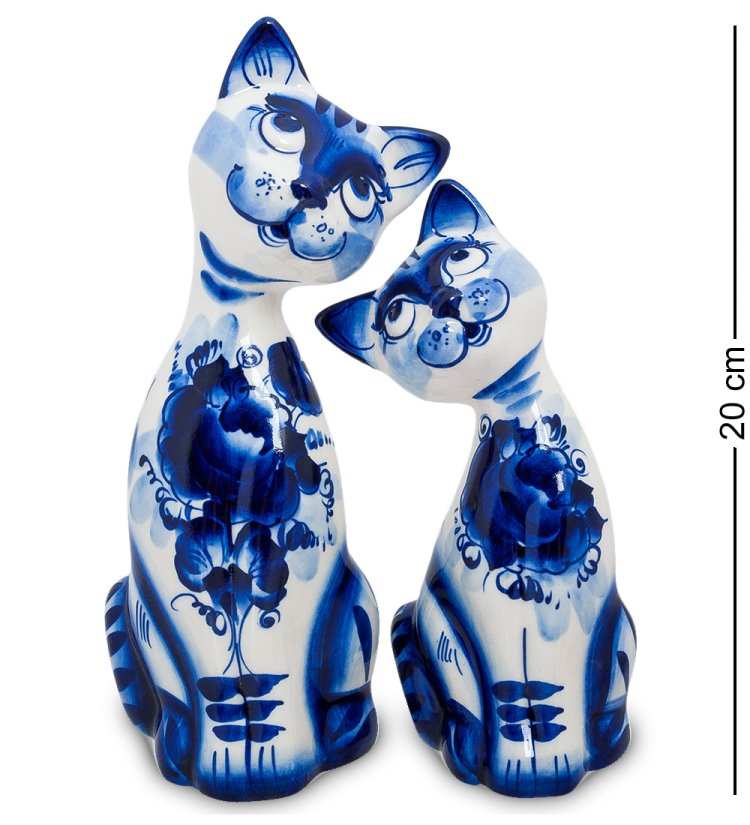 Фигурка Пара котов Голубая гжель ГЛ-237 