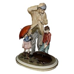 Фарфоровая статуэтка композиция Ветер и дождь