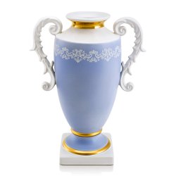 Ваза для цветов Диана, голубая, высота 36 см