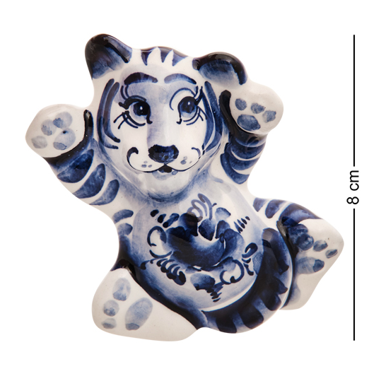 Магнит Тигренок Голубая гжель ГЛ-785