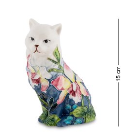 Статуэтка из фарфора Кошечка в лилиях
