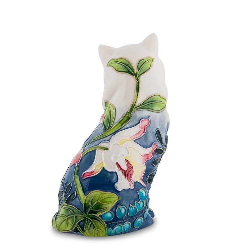 Статуэтка из фарфора Кошечка в лилиях Pavone JP-96/ 24, фотография со спины