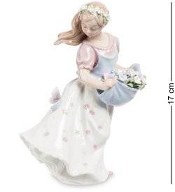Статуэтка из фарфора Юная Леди в фартуке с цветами