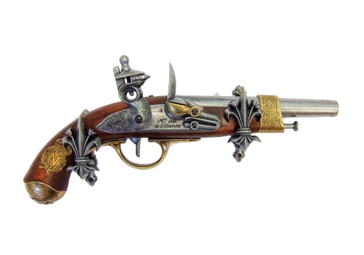 Настенное Крепление Цветок под хром Denix 11-G, фотография с пистолем