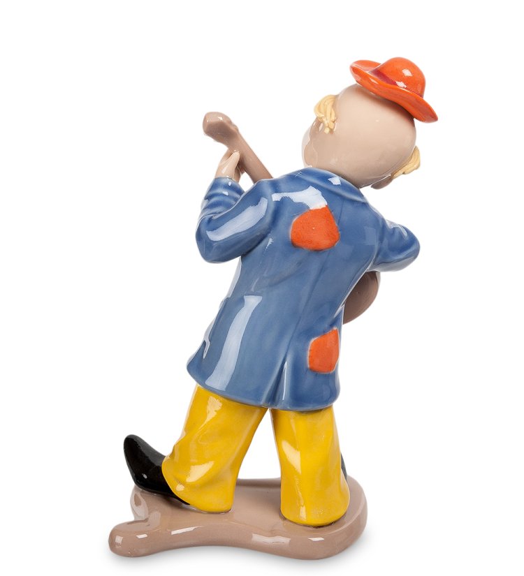 Статуэтка из фарфора Клоун с гитарой Pavone CMS-23/45, фотография со спины