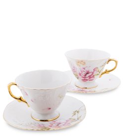 Чайный набор из фарфора на 2 персоны Фиор де Парадис, розовый