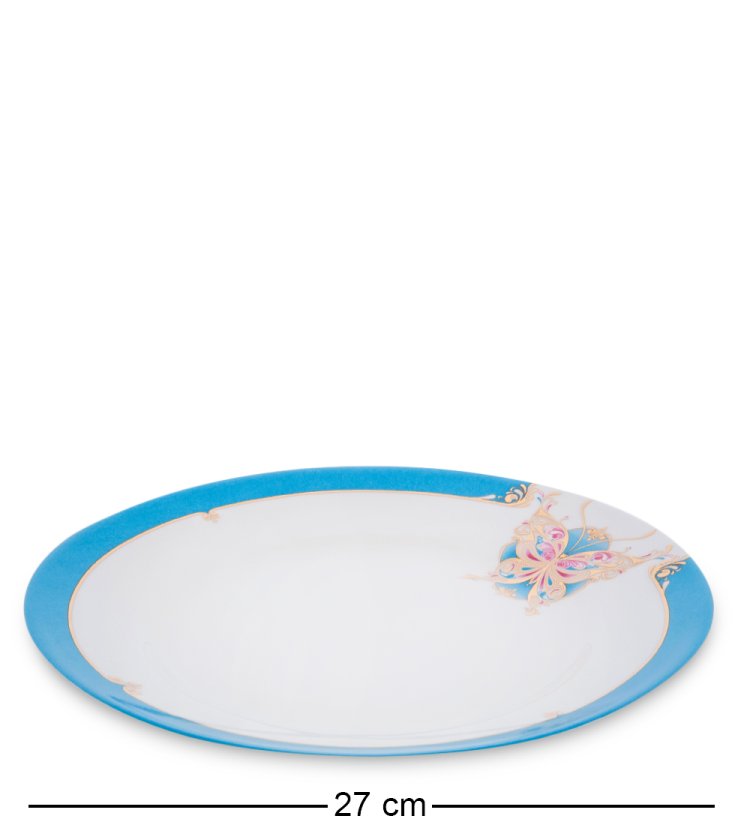 Чайный набор на 2 персоны с 4 тарелками Песня Мотылька Pavone JK- 94, фотография большой тарелки