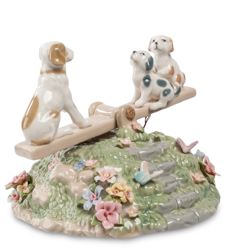 Музыкальная статуэтка из керамики Веселые качели Pavone CMS-15/59, фотография сбоку