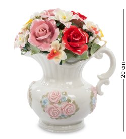 Музыкальная статуэтка из фарфора Кувшин с цветами